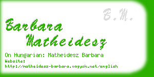barbara matheidesz business card
